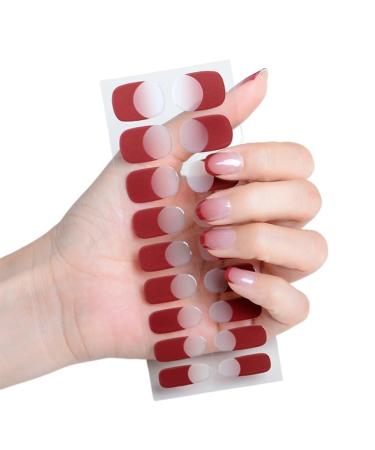 Semi Cured Gel Nails Stickers Full Wrap Nails Polish Strips French Style Gel Nail Strips Gradient Nail Wraps for Women JK333