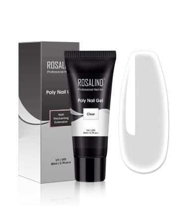 Rosalind transparent poly nail gel 80ml nail extension gel quick extension building acrylic nail gel nail extension nail for beginners professional salon home diy set5