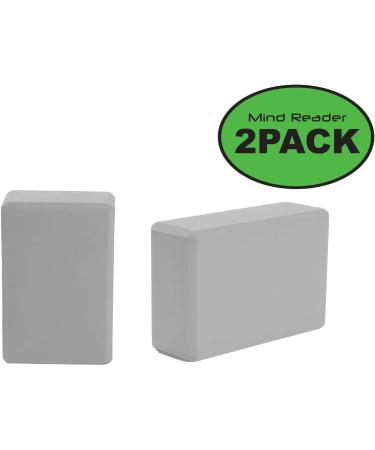Mind Reader Yoga Block Set - High Density EVA Foam Blocks for Yoga, Pilates, Meditation - Non-Slip Surface - Improve Strength, Balance, and Flexibility - Grey (Set of 2) - Buy Online on GoSupps.com