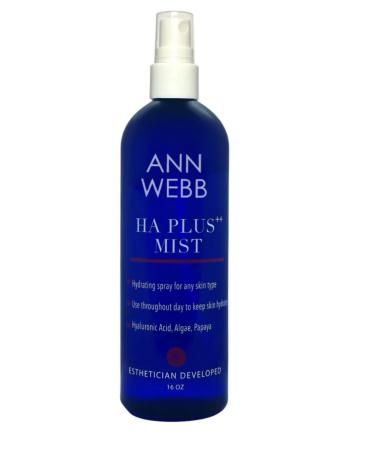 HA Plus Mist - Facial Mist, Hydrating & Nourishing Spray for calming skin, moisturizing, setting makeup, refreshes & hydrates face - Non-greasy, Soothing Skin Spritzer 16oz 16 Fl Oz (Pack of 1)
