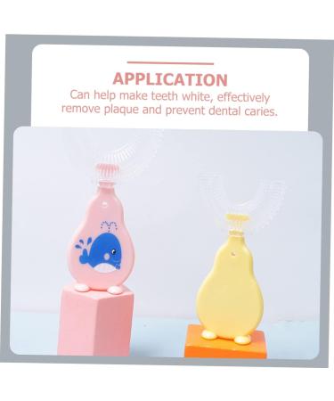 Hohopeti 4pcs Silicone Whale Toothbrush Set for Infant Oral Care | Nautical Teeth Shape Brushes for Baby Gums Training | Ages Whitening | Standing U-Shaped Design in Blue, Green, Pink - Buy Online on GoSupps.com