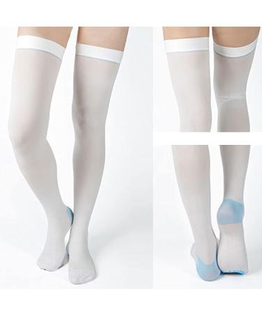 Compression Stockings for Women - Thigh High Varicose Vein Relief XL White - Prevent Leg Fatigue & Swelling - Buy Online on GoSupps.com
