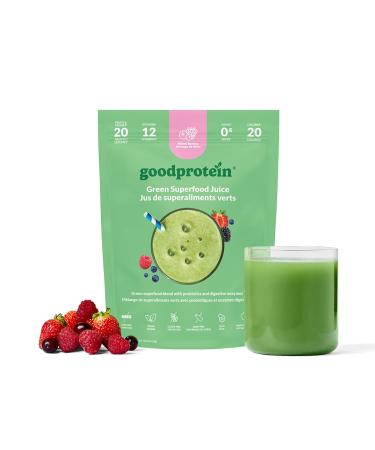 Good Protein Greens Superfood Powder Juice - 100% Natural Digestive Enzyme Greens Powder | Vegan Non-GMO Gluten Free Vitamins Green Powder - Organic Alfalfa Wheat Barley Grass Spirulina Powder | 225g Mixed Berries Mixed Berries 225 g (Pack of 1)
