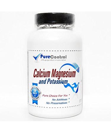 Calcium 500mg Magnesium 500mg and Potassium 99mg // 200 Capsules // Pure // by PureControl Supplements