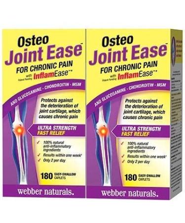 Webber Naturals Osteo Joint Ease with InflamEase 180 Caplets Twin Pack : Glucosamine Chondroitin and MSM