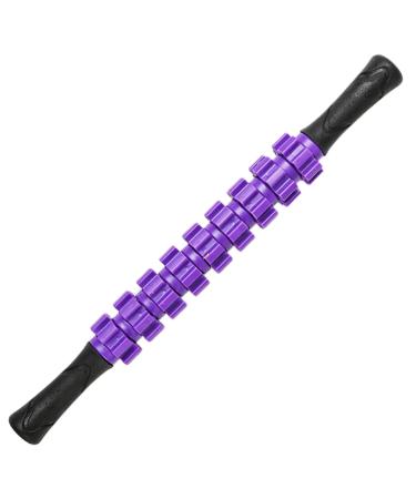 Lurrose 9-roll exercise roll full body massage device massage roller trigger-point leg roller muscle roll Massage tab full body massage gauge muscle roll rod plastic yoga roller equipment size 1 purple