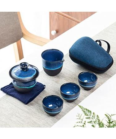Travel Tea Set Ceramic Glaze Teapot Teacup Gaiwan Porcelain Teaset Kettles Teaware Sets Drinkware Tea Ceremony (Color : Black) - Buy Online on GoSupps.com