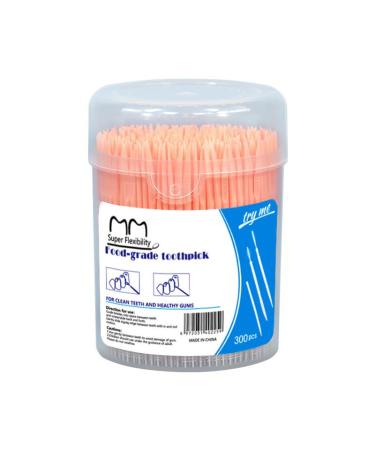 300pcs Plastic Double Head Interdental Brush Dental Floss Stick Oral Hygiene Plastic Toothpick Toothbrush Tooth Cleaning Brush