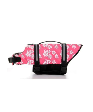 Shtgoi Dog Wimmed Reflecting Lifeguard For Dogs with rescue handle Pets Pets Wowers Wowers Puppies Safety Swimming Supports Dog West For Swimming Boat Fearing Water Pink Flowers Rosa Flowers L