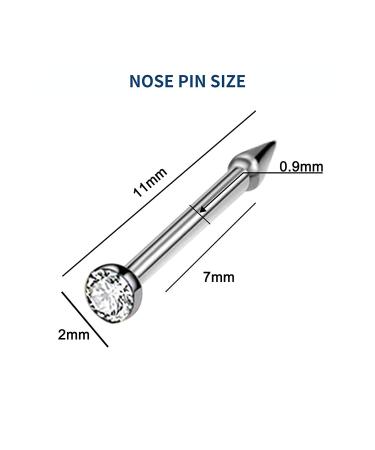 Disposable Sterile 2 Pcs Nose Piercing Kit - Safe & Painless Nose Piercing Gun with 2mm Stainless Steel Nose Pin - White Crystal - Buy Online on GoSupps.com