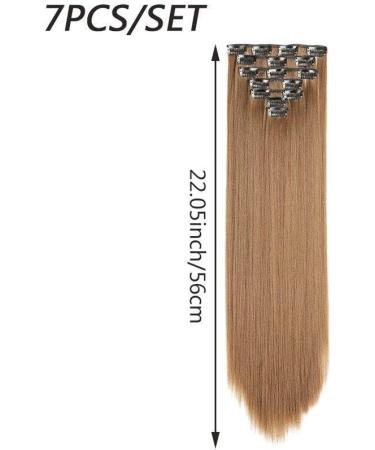 Hair Extensions Clip Long Straight Hairstyle Synthetic Blonde Black Brown Hairpieces Heat Resistant False Hair Accessories - Buy Online on GoSupps.com