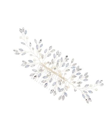 Ipetboom Bridal Side Comb Crystal Headpiece Bridal Hair Clip Wedding Headpiece Rhinestone Headpiece Mothers Headpiece Wedding Hair Clip Crystal Hair Comb Accessories Bride Pearl
