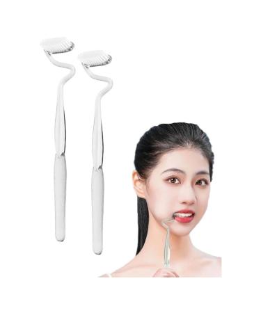 S-Type Vertical toothbrush for adults men and women special shape soft tongue coating cleans the interdental spaces and massages the gums (transparent 2 pieces)