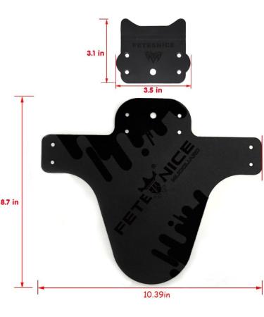 FETESNICE 2 Pcs Mountain Bike Fender Set for 26-29 Wheels - Front and Rear Mudguard for MTB, Plus Size, Fat Bikes - Black - Buy Online on GoSupps.com