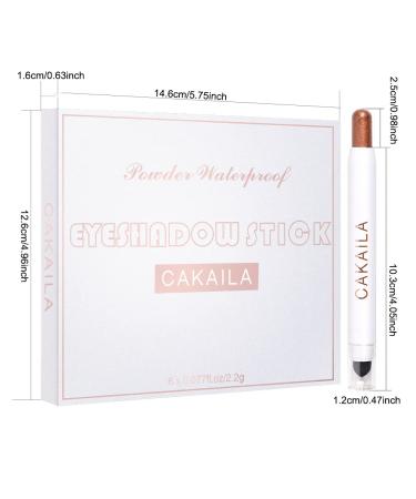6PCS Matte & Shimmer Eyeshadow Stick Set | Creamy & Waterproof | Highlighting Pigmented Eye Shadow Pencils | Includes 2PC Double End Brush - Buy Online on GoSupps.com