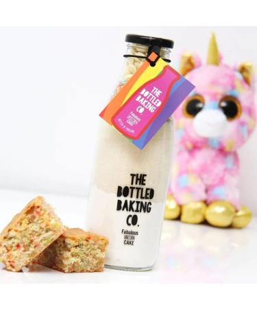 Bottled Baking Co Unicorn Cake Mix - Easy Premade Cake Mix with Instructions for Family Baking - Makes 16 Delicious Slices - Buy Online on GoSupps.com