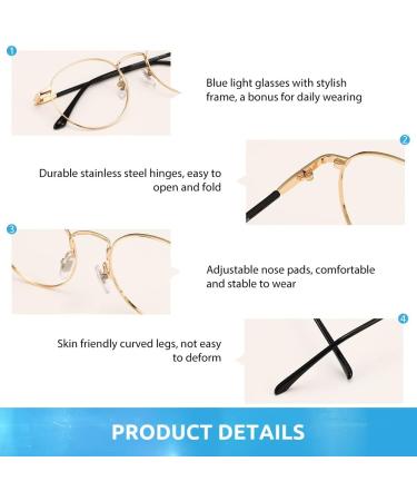 Firmoo Blue Light Blocking Reading Glasses - Round Vintage Metal Frame Silver, 1.0x - UV400 Computer, Gaming Glasses with Anti-Glare, Anti-Eyestrain Lens - Buy Online on GoSupps.com