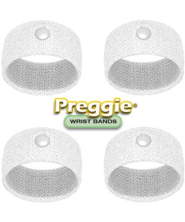 Preggie Anti-Nausea Wristbands - Morning Sickness Relief - Acupressure Aid - 2 Pairs White Bands - Buy Online on GoSupps.com