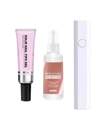 Lulou Magic Solid Nail Glue Kit 3-In-1 Nail Art Kits Solid Nail Glue Gel for Nail Tip Press on Nails Strong Adhesive Solid Nail Tips Gel For Nail Art (1 SET)
