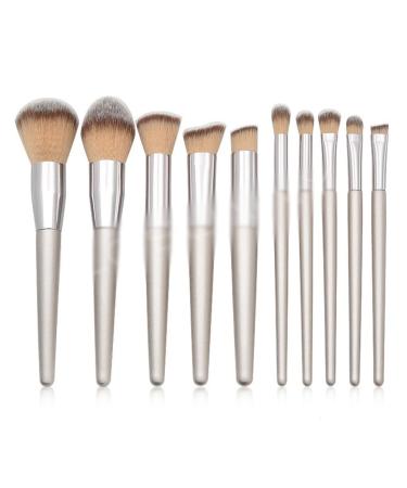 10 Cone Wooden Handle Makeup Brush Set | Premium Powder & Eye Makeup Tools for Flawless Application - International Shipping Available - Buy Online on GoSupps.com