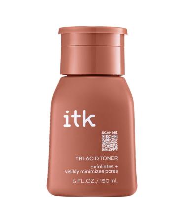 ITK Tri-Toner Face Exfoliator + Dark Spot Corrector for Glowy Skin - Visibily Minimizes Pores + Exfoliates Skin - Dissolves Surface Debris + Hydrates - Niacinamide-Infused 5 Fl Oz