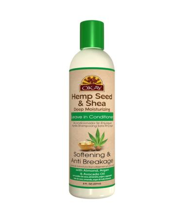 OKAY Hemp Seed & Shea Softening Leave In Conditioner - Stimulates Hair Growth, Prevents Breakage - 8oz - Buy Online on GoSupps.com