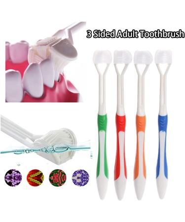 4-Pack Travel Toothbrush for Adults | Sensory Toothbrush with 3 Bristles | Deep Cleaning & Gum Care | Ideal for Autism - Green - Buy Online on GoSupps.com