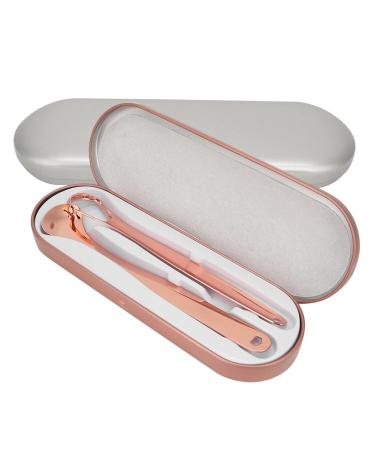 2-Piece Tongue Scraper Set with Case | Metal Tongue Cleaners for Bad Breath Relief | Copper Color - Buy Online on GoSupps.com