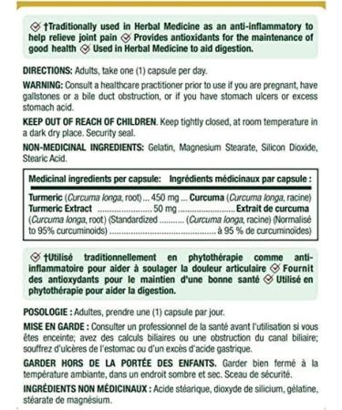 Nature's Bounty Turmeric Curcumin 450mg Capsules - Joint Pain Relief & Antioxidant Supplement - 120 Count - Buy Online on GoSupps.com