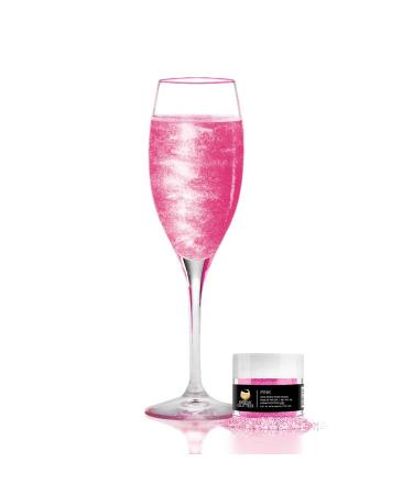 Pink BREW GLITTER Edible Glitter For Wine, Cocktails, Champagne, Drinks & Beverages | 4 Grams | KOSHER Certified | 100% Edible & Food Grade | Kosher Certified | Vegan, Gluten, Nut Free