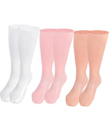 Moisturising Socks Anti Slip Elastic Silicone Socks for Women Comfortable Overnight Gel Socks Reusable Foot Moisturiser Socks for Repairing Dry Feet Cracked Heel Skin Color Calf Socks - Buy Online on GoSupps.com