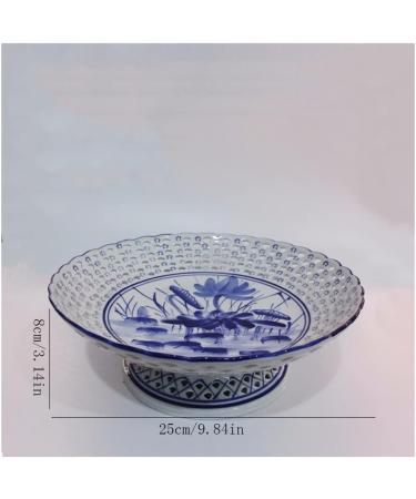 Fruit Bowl Salad Bowl Ceramic Fruit Bowl Modern New Chinese Style Hollow Hand-Painted Chinese Style Creative Home Living Room Office Fruit Bowl Fruit Bowl for Kitchen Counter (Color : A) (A) - Buy Online on GoSupps.com