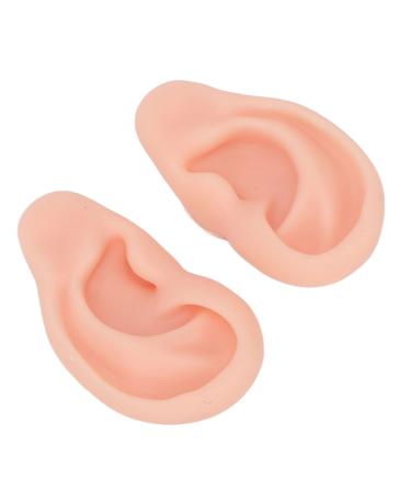 1 Pair Silicone Ear Model Soft Simulation Ear Model for Earrings Ear Piercing Practice (7.5 X 4.5 X 1.7 cm) (Light Skin Color)