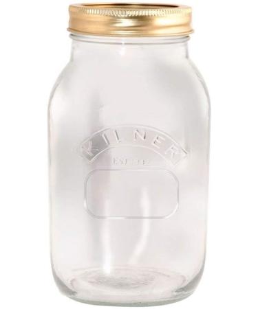 Kilner Round Glass Screw Top Lid Preservation Storage Jar 0.5 L & 2 x 50 Lollipop Craft Sticks (Natural or Colored) (Coloured) 0.5 Litre + Lollipop Craft Sticks - Buy Online on GoSupps.com