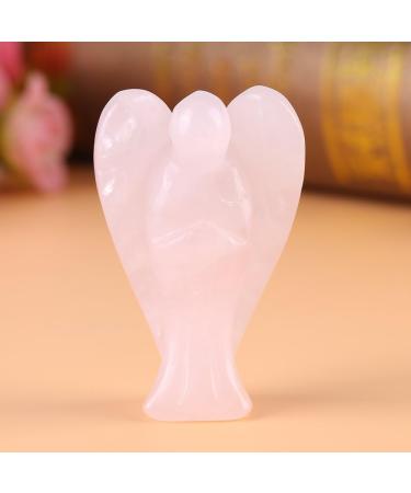 Natural Gemstone Carved Guardian Angel - Pink Healing Crystal Home Decoration Gift | Hztyyier - Buy Online on GoSupps.com
