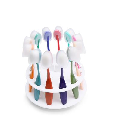 Yoseng 12 pcs Ink Blending Brushes Blenders(Head Diameter 0.85 inches for Card Making,Craft Broad Application Assortment Paper Crafter with Cover and Rotating Brush Holder 12Pcs(with Cover and Holder)
