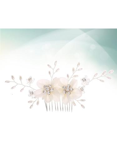 FRCOLOR Pearl Hair Accessories Bridal Hair Accessories Flower Hair Accessories Bridal Hair Comb Flower Girl Hair Accessory Crystal Hair Accessories White European Style Spun Yarn Bride - Buy Online on GoSupps.com