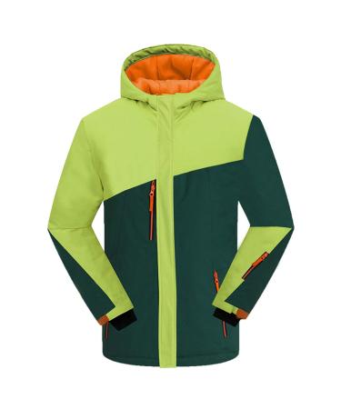 PHIBEE Big Boys' Waterproof Breathable Outdoor Warm Snowboard Ski Jacket Green 16