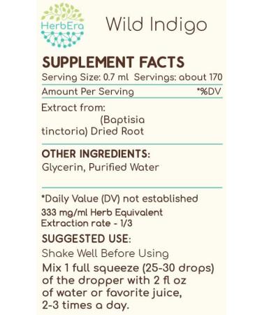 Buy Wild Indigo B120 Alcohol-Free Herbal Extract Tincture - Natural Baptisia Tinctoria Dried Root Liquid Drops (4 fl oz) for Global Shipping - Buy Online on GoSupps.com
