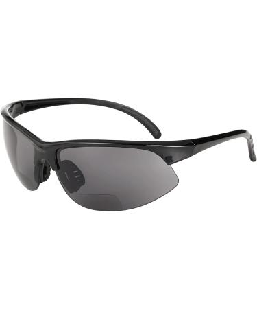 Bifocal Sport Wrap Reading Sunglasses 2-Pack for Men and Women - 2 Microfiber Cases - Black/High Definition Amber 2.5x - Buy Online on GoSupps.com