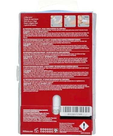 KISS 200 Full-Cover Medium Length Active Square Fake Nails Kit with Nail Glue - 101 Count - Buy Online on GoSupps.com