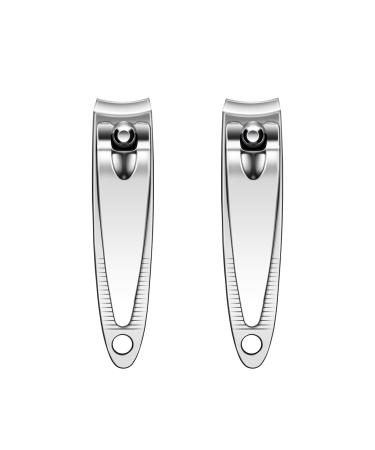 PEACECOLOR 2 pieces nail clippers made of solid stainless steel for finger and toenails for men and women 1438