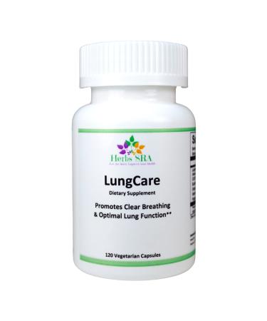 Herbs SRA LungCare Respiratory Support Supplement with Lungwort Eucalyptus & Oregano Supports Clear Breathing and Lung Wellness 120 Vegetarian Capsules