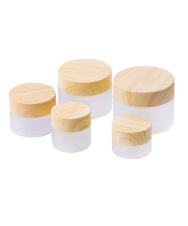 Beaupretty Cream Cosmetic Jars 5pcs Bottle Portable Wooden Travel Refillable Jars
