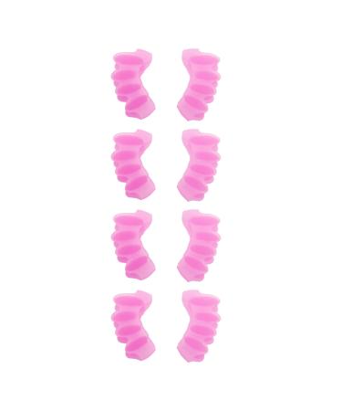 Weikeya Toe Corrector Silicone 8 Pack Easy to Wear Wear-Resistant Toe Separator for Men and Women Pink