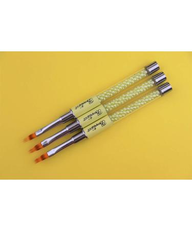 Nail Art Brush Ombre Nail Brush with Rhinestone Handle Manicure Drill Drawing Nails Brush Pen for Gel Nails Yellow Ombre brush - Buy Online on GoSupps.com