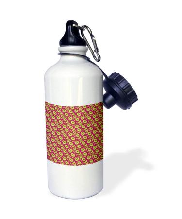 3dRose Two Kisses Collided Lip Smacking Lime Colored Lips Pattern - Water Bottles (wb_357225_1)