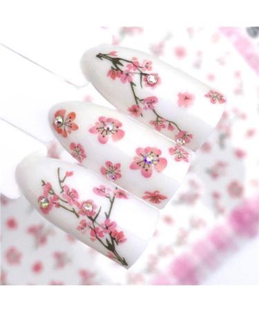 Pink Flower Water Transfer Slider for Manicure Nail Art Decoration Nail Sticker - Buy Online on GoSupps.com