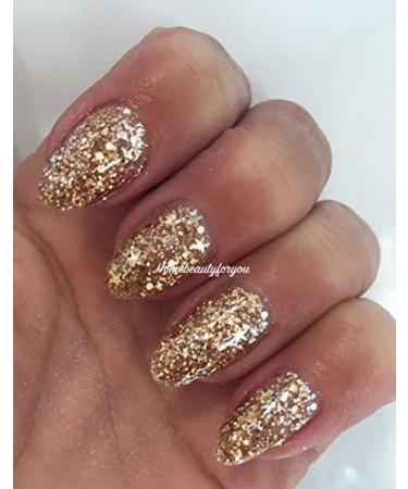 Bluesky GOLD GLITTER SP18 Superstar Clear with Gold Gel and Stars Nail Gel Polish UV LED Soak Off 10ml - Buy Online on GoSupps.com