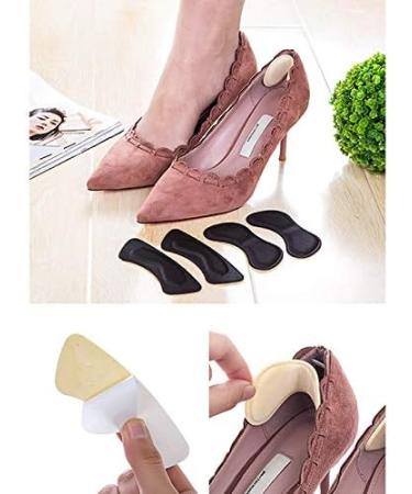 Demarkt 4 Pairs Sponge Heel Pads - Self-Adhesive Foot Care Cushions & Insoles for Comfort (Black & Flesh Color) - International Shipping Available - Buy Online on GoSupps.com